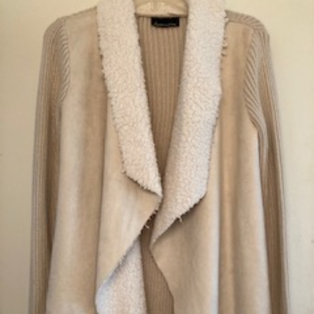 Alison Andrews faux fur sweater jacket